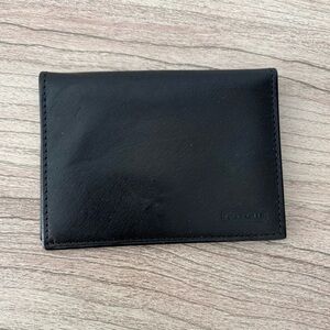 Coach Black 90s Leather Card holder ID Wallet Minimalist